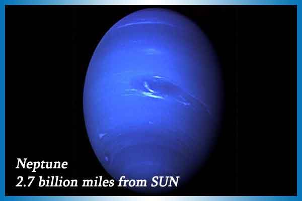 Neptune: 2.7 billion miles from Sun.