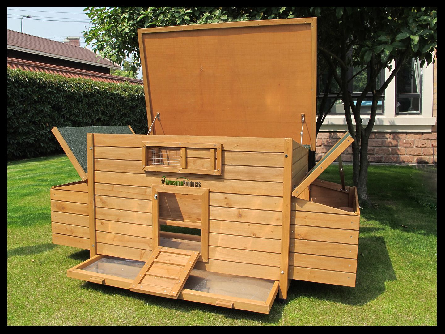 LARGE DELUXE CHICKEN COOP HEN POULTRY ARK HOUSE HUTCH RUN NEST NEW