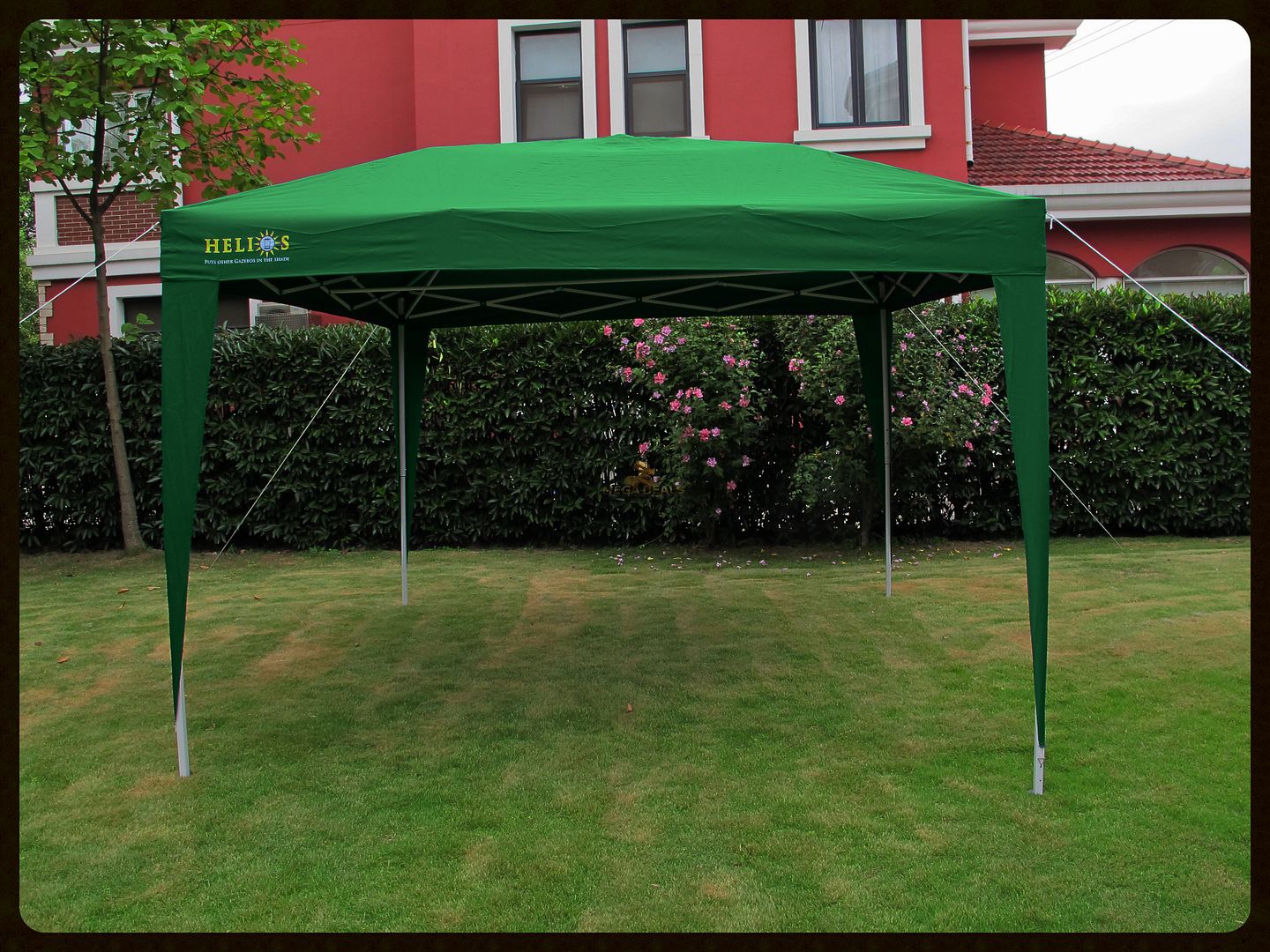 Helios 3x3m PopUp Green Gazebo Waterproof FREE Windbreaker Bar Garden