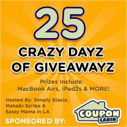 25 Dayz of Crazy Giveawayz sponsored by Coupon Cabin