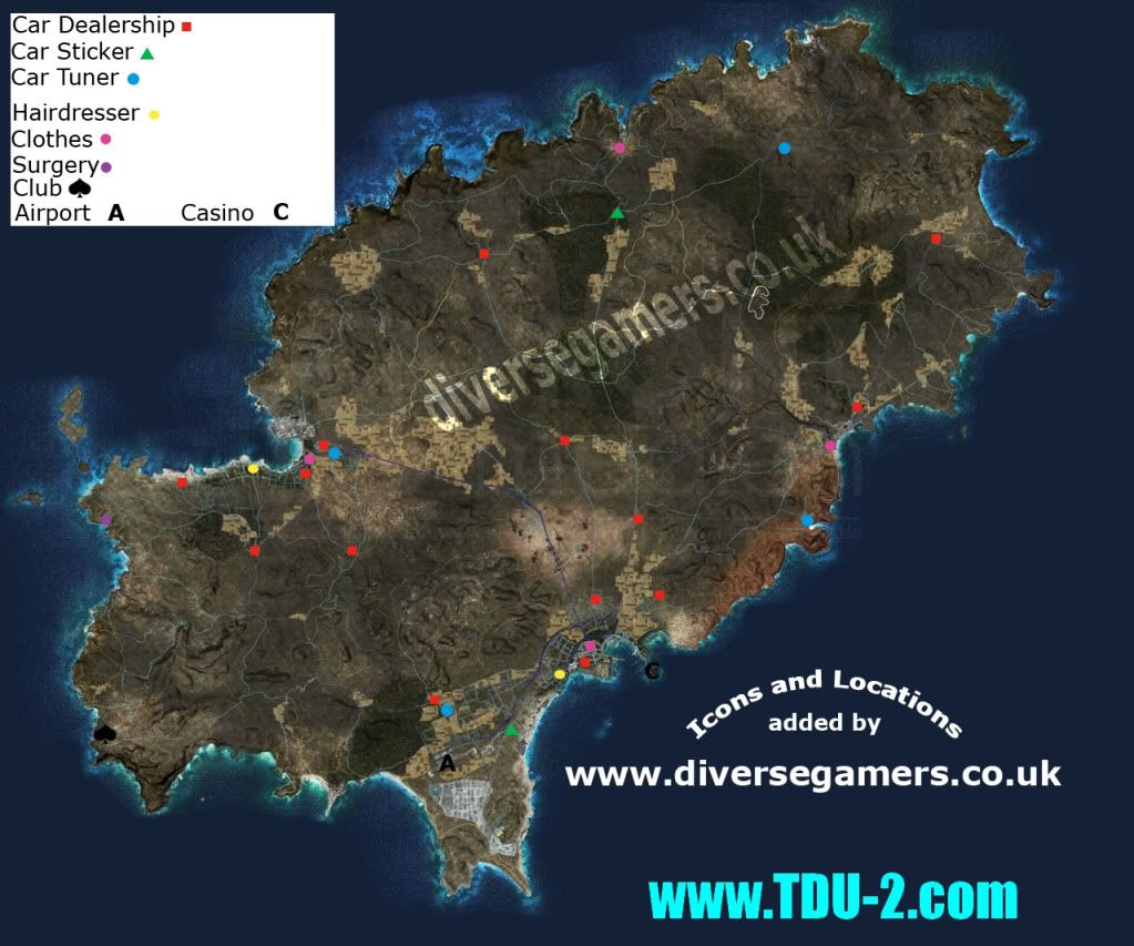 tdu ibiza map