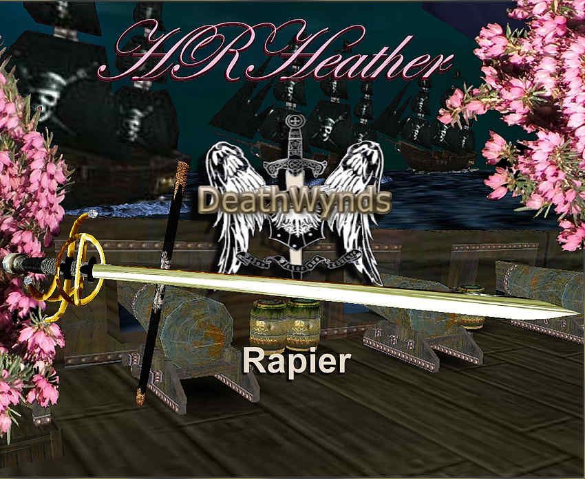HRHeathers rapier sword built specifically for the DeathWynd family of the Seawolf pirates. Very detailed sword that works with normal fight commands (sold separately).