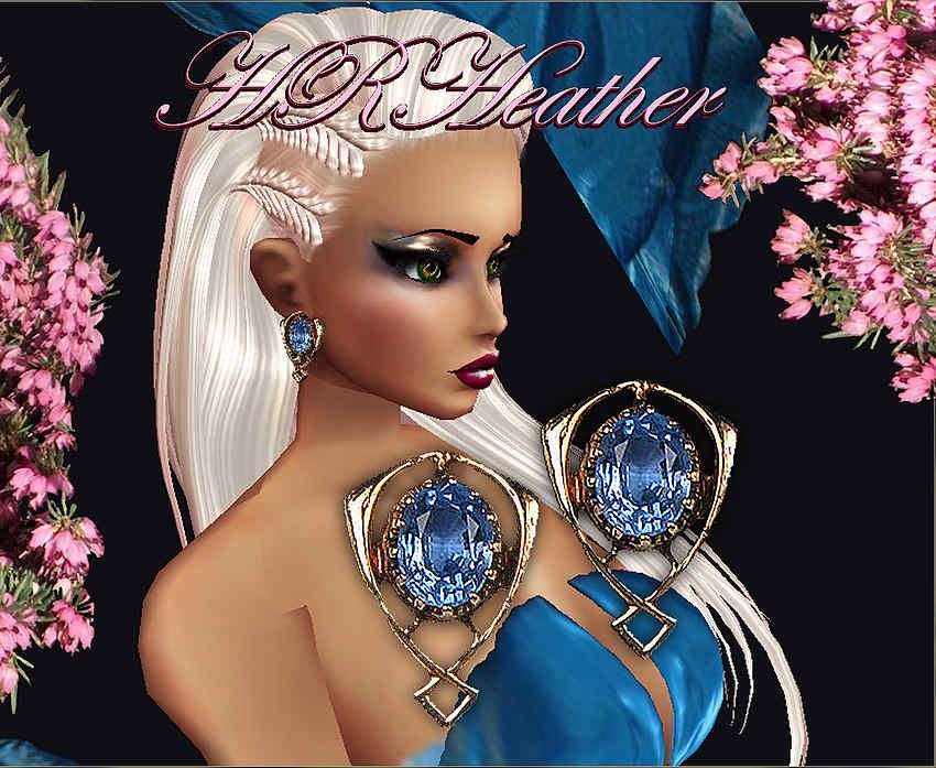  HRHeathers 18 carat gold earrings with a huge blue sapphire in each. Flash some gold bling around the room with this jewelry.