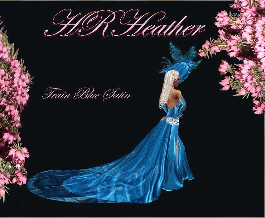 HRHeathers luxurious feeling Royal blue satin evening gown has THIS BLUE SATIN CATHEDRAL LENGTH TRAIN. For formal occasions, Royalty, Empresses  one of my Royal line (collect them all).