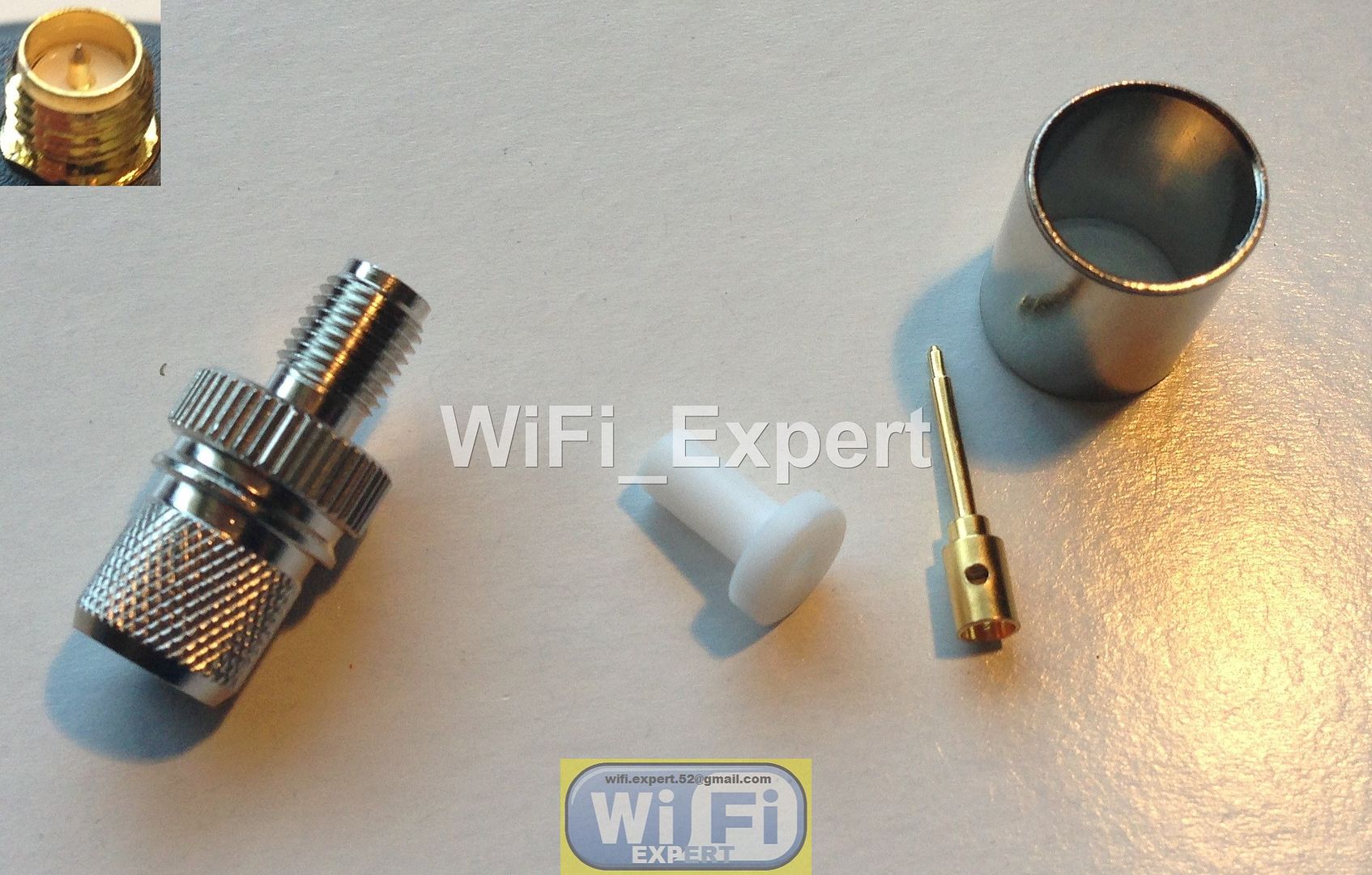 RP-TNC Female Jack Crimp for RG8 LMR400 RG213 RF cable connector RPTNC USA