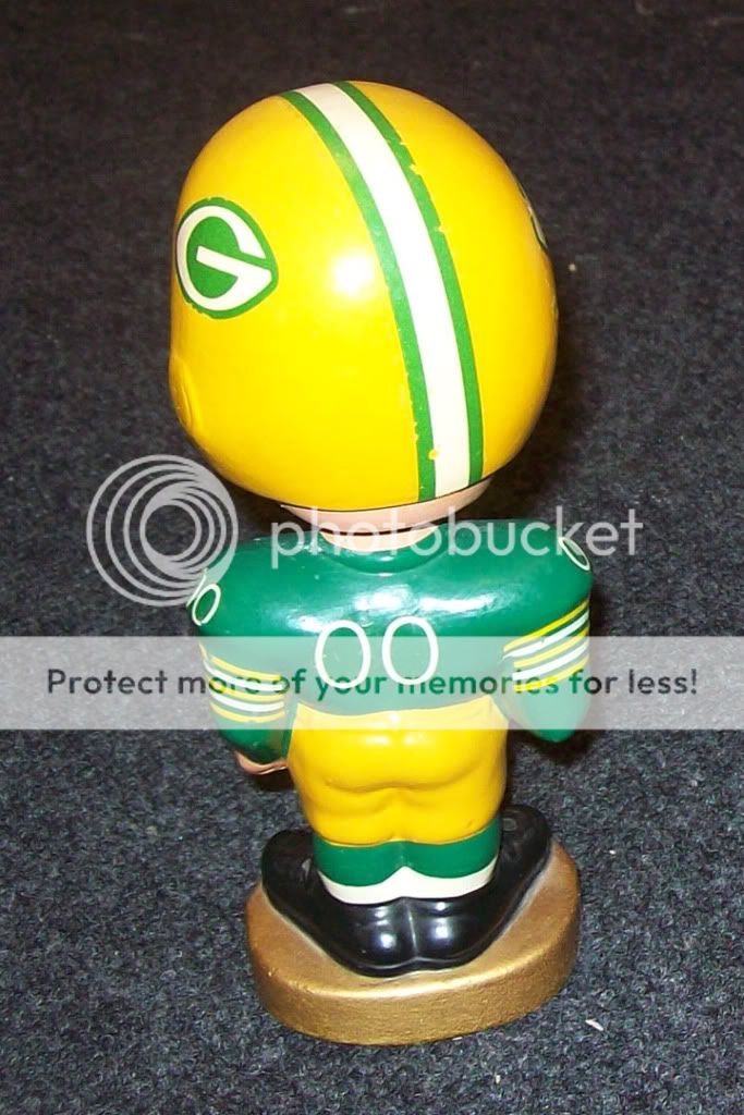 Rare PACKERS 1968 Real Face NFL NODDER BobbleHead GOLD  