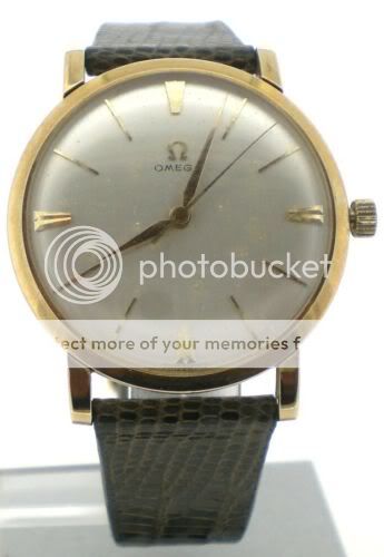 Omega Pre Owned Gents 9ct Gold & Leather Watch  