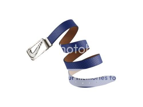 2012 NIKE PERFORATED PLAQUE BUCKLE LEATHER GOLF BELT