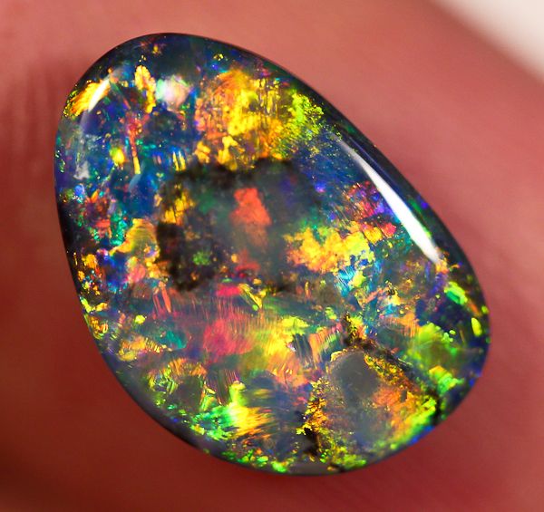 Lightning Ridge Natural Solid Multi-Color Black Opal Stone 2.44ct Gem ...