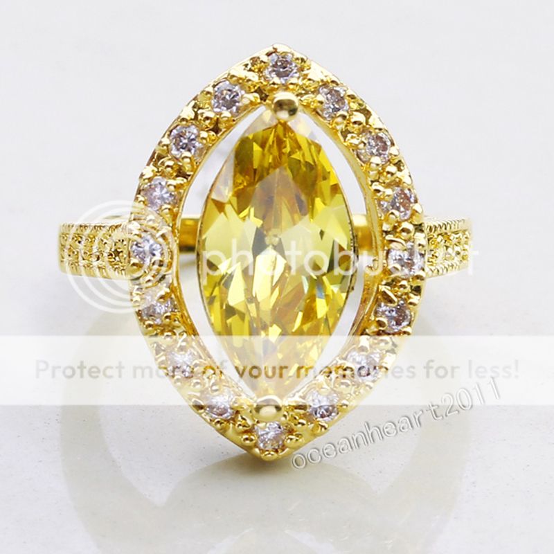 Stunning New Womens 18K Yellow Gold Filled Amethyst Sapphire Topaz